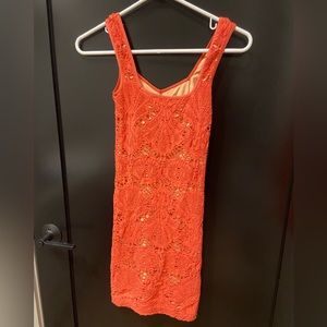Free People Intimately XS/S pink lace/mesh bodycon
